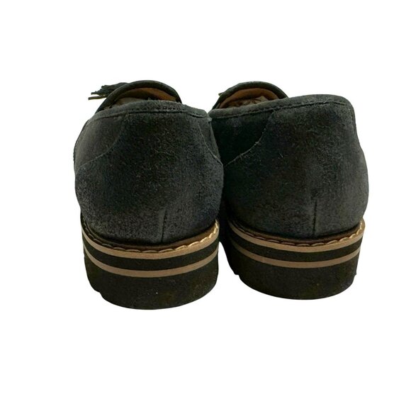 Aerosoles Women's Pen Name Moccasin Loafer Sz 7.5 Black/Ink Suede Slip-On Shoes - Picture 5 of 8